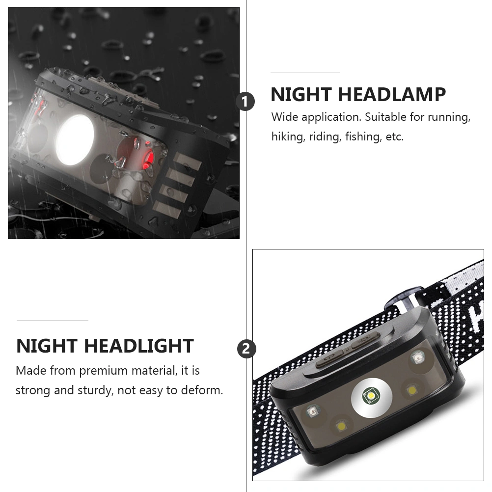 Outdoor Sensor Headlight Led Headlight USB Charging Fishing Headlight (Black)