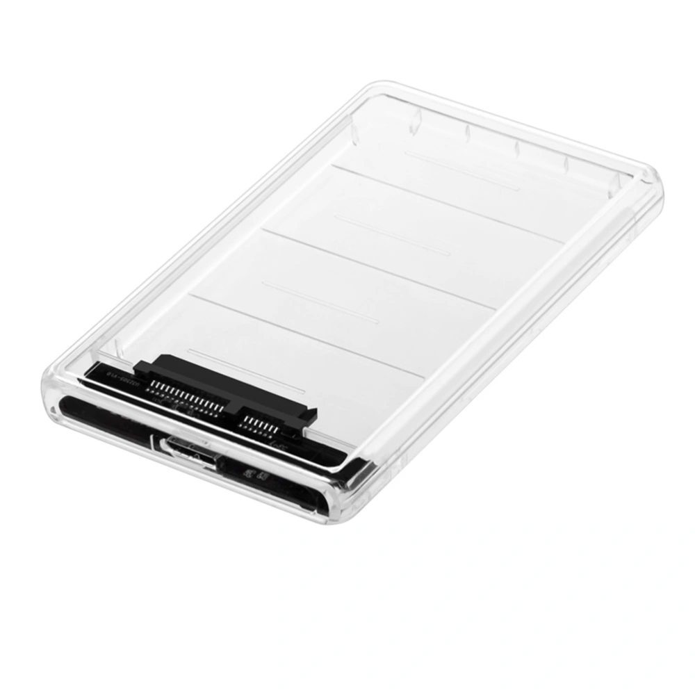 USB 3.0 Tool-Free External Hard Drive Enclosure Transparent External Case for 2.5 Inch SATA HDD and SSD