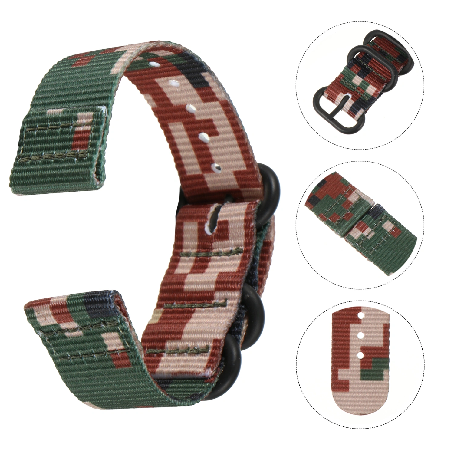 Thickened Camouflage Watch Strap Nylon Watchband Smart Watch Replacement