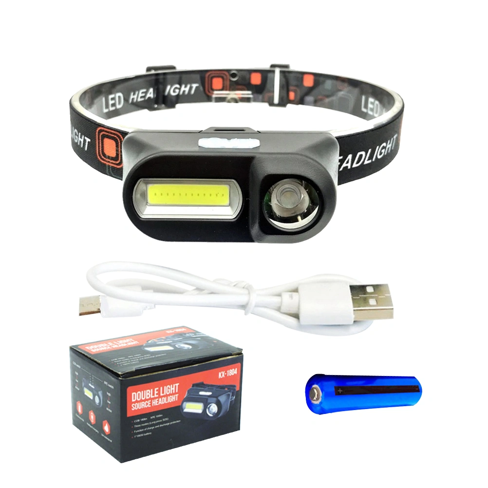 6 LEDs Rechargeable Headlamp Flashlight Rotatable Super Bright Head Torch USB Charging Head Lamp for Outdoor Running Camping Hiking Walking with Cable and Battery (Black)