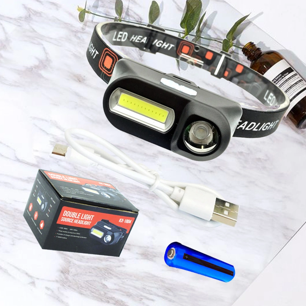 6 LEDs Rechargeable Headlamp Flashlight Rotatable Super Bright Head Torch USB Charging Head Lamp for Outdoor Running Camping Hiking Walking with Cable and Battery (Black)
