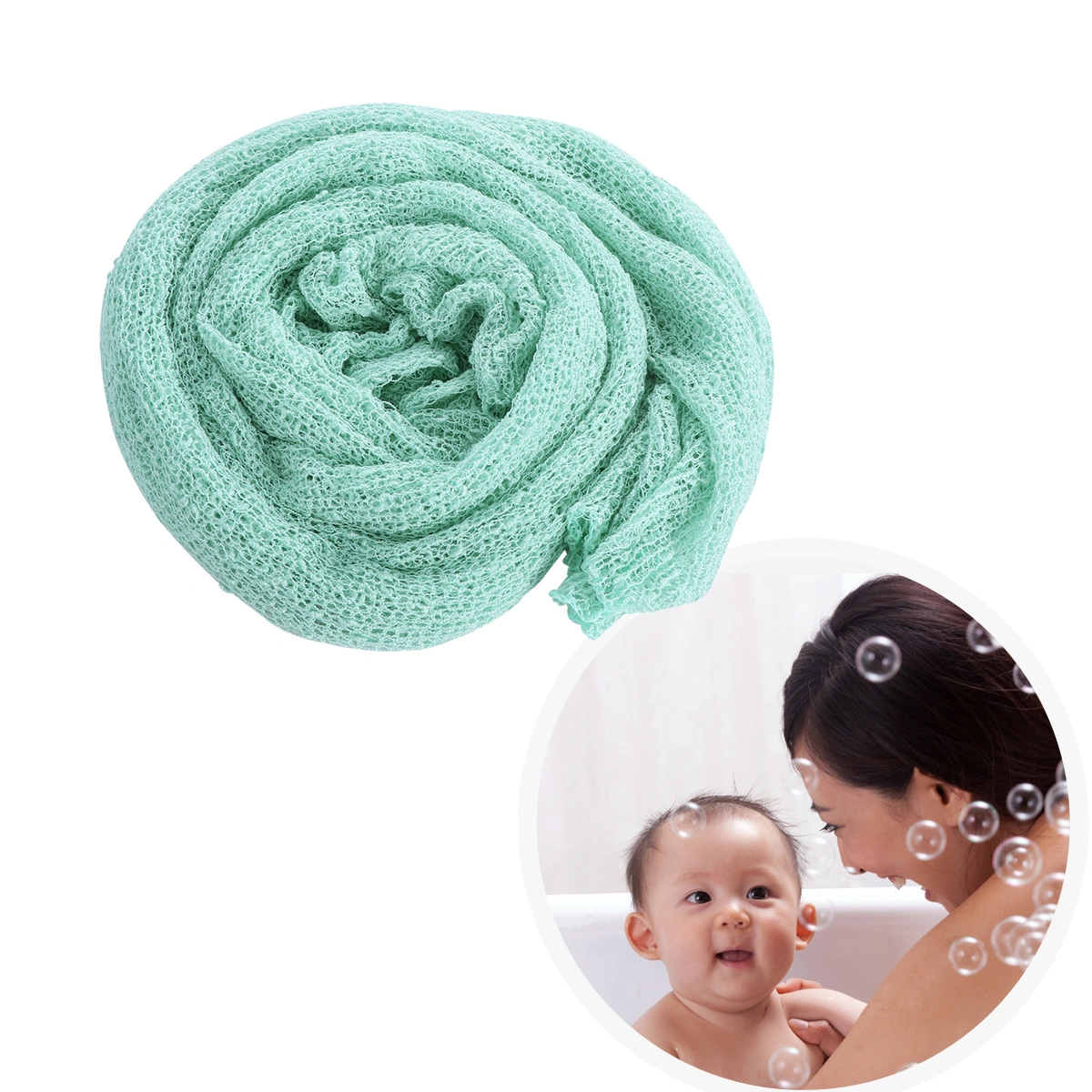 Newborn Baby Photography Photo Prop Stretch Wrap Baby Long Ripple Wrap (Mint Green)