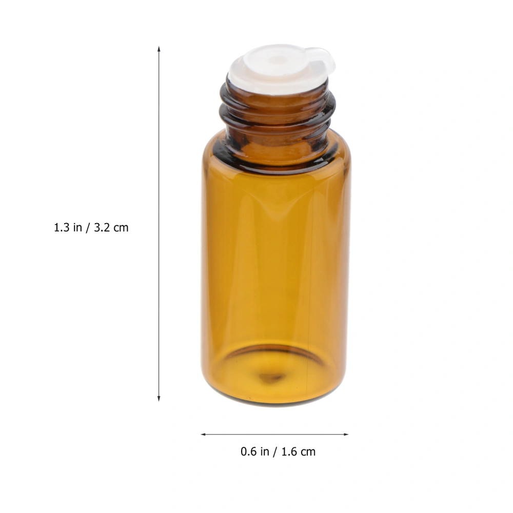 18 PC 3ml Mini Amber Glass Vial Bottles with Orifice Reducer and for Essential Oils Chemistry Chemicals Colognes Perfumes