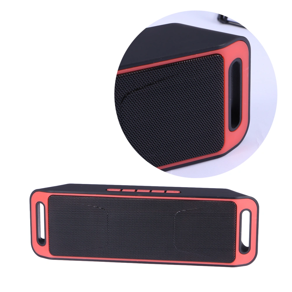 Mini Portable Wireless4.0 Speaker Subwoofer USB Flash Stereo MP3 Player(Red)