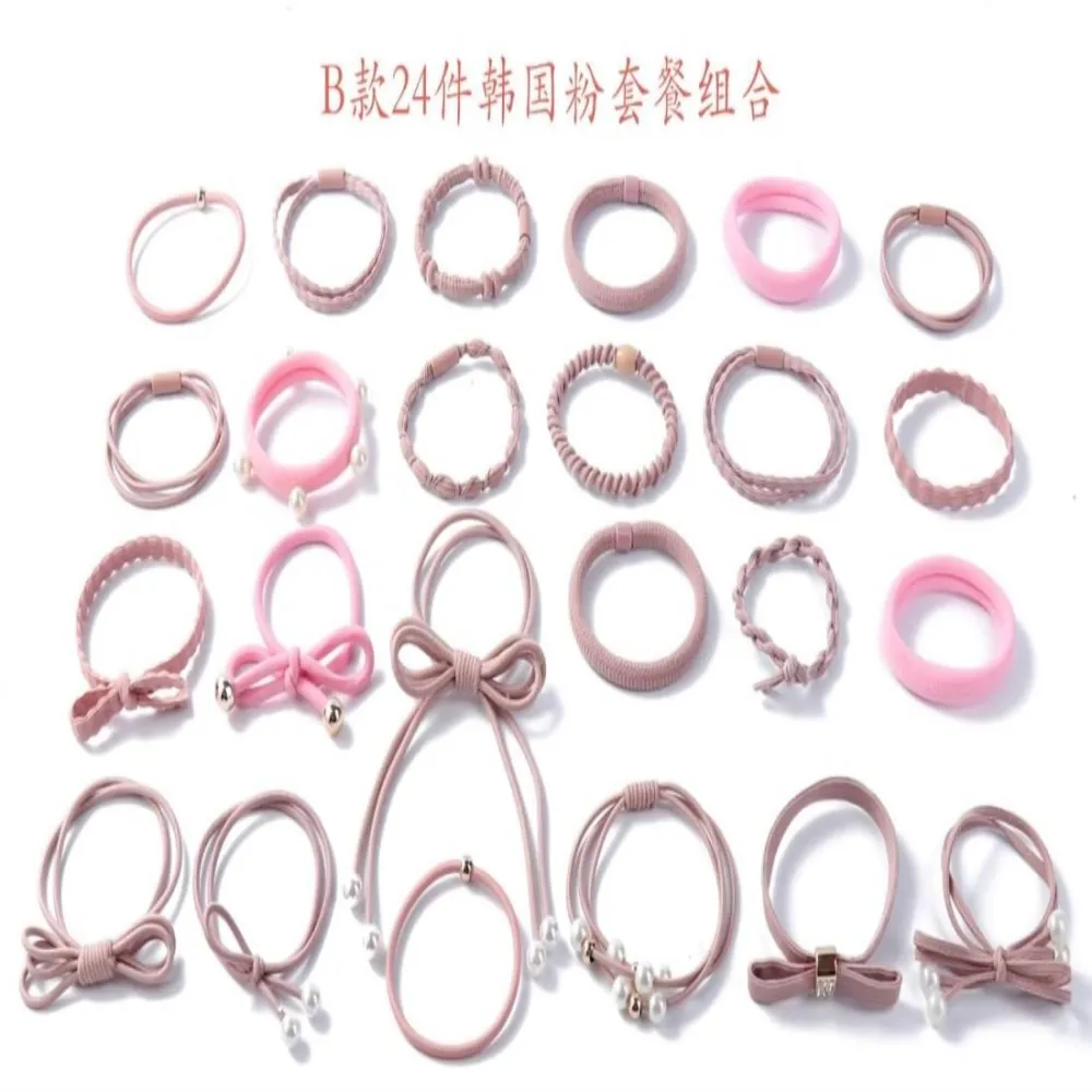 24pcs Elastic Hair Ties Hair Scrunchies Women Ponytail Holders Girls Hair Accessories