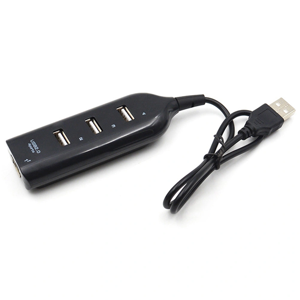 Portable High USB 2.0 Data Expansion Hub USB Splitter for Windows XP/ Vista 7 8 10 Laptop PC Computer (Black)