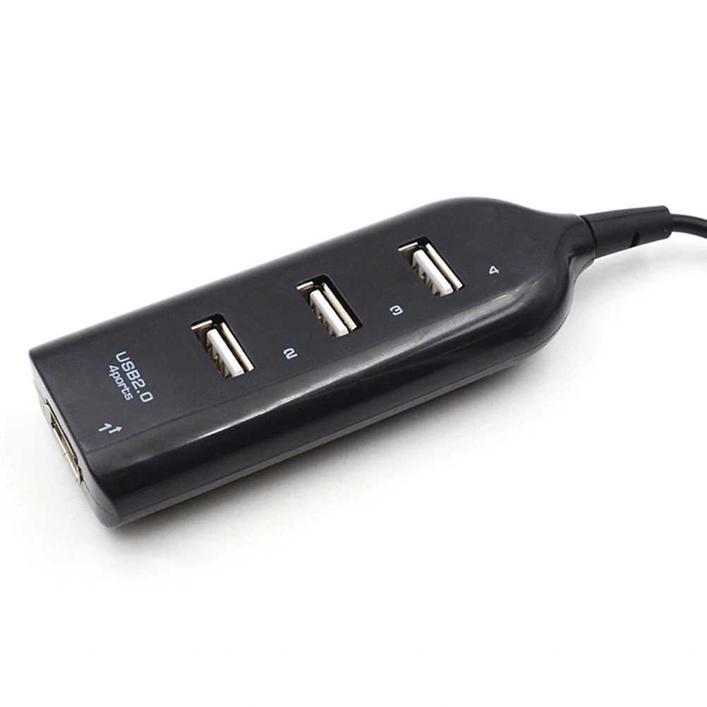 Portable High USB 2.0 Data Expansion Hub USB Splitter for Windows XP/ Vista 7 8 10 Laptop PC Computer (Black)