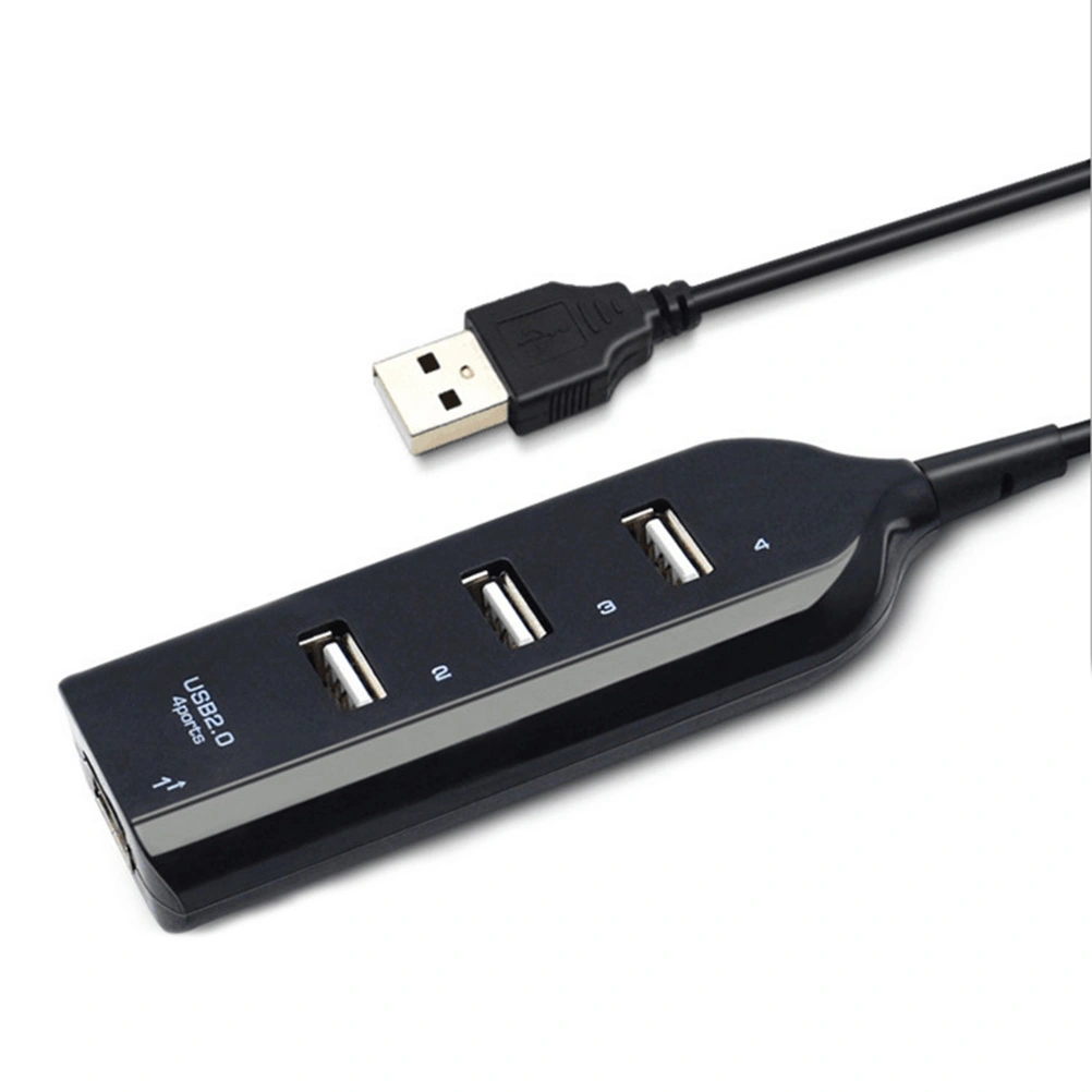 Portable High USB 2.0 Data Expansion Hub USB Splitter for Windows XP/ Vista 7 8 10 Laptop PC Computer (Black)