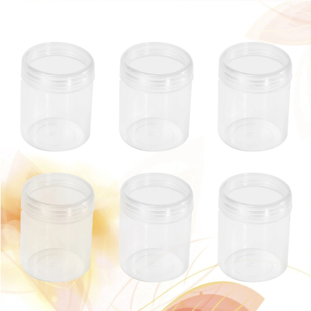 6 Pcs Round Sub-Bottles Portable Cream Travel Boxes Transparent Mini Containers Solid Storage Cosmetic Sample Bottles