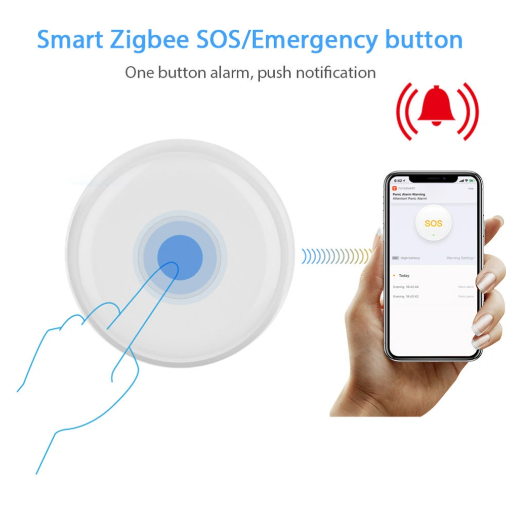 Wireless Remote Call Button SOS Emergency Button Caregiver Pager for Bed Chair Floor Mat Fall Alarm Patient Elderly (White)