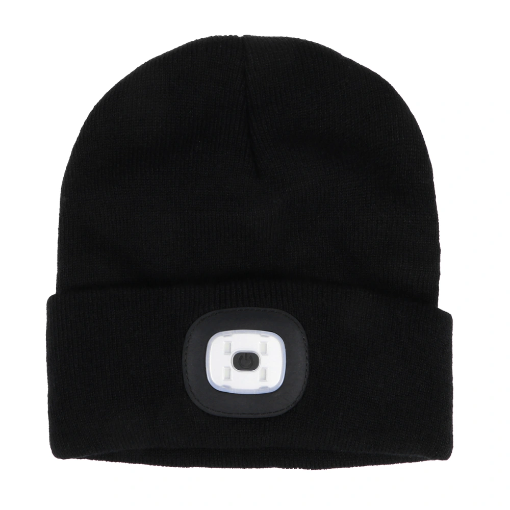 Knitted Beanie LED Hat for Men Women Fitness Outdoor Sports Running Skiing Hiking (Black)