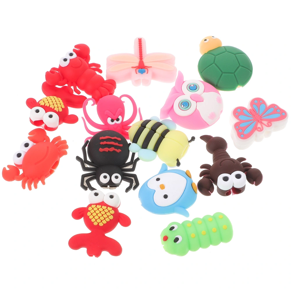 14Pcs Insects Shape Bites Cable Protectors Cartoon Cable Covers Data Line Covers Mixed Style