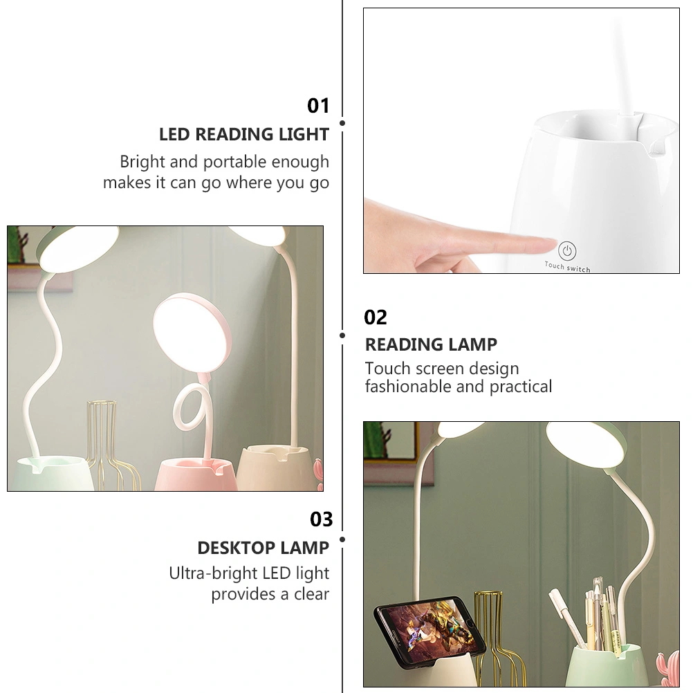1pc USB Charging Table Lamp Desktop Touch Screen Desk Lamp Rotatory Table Lamp