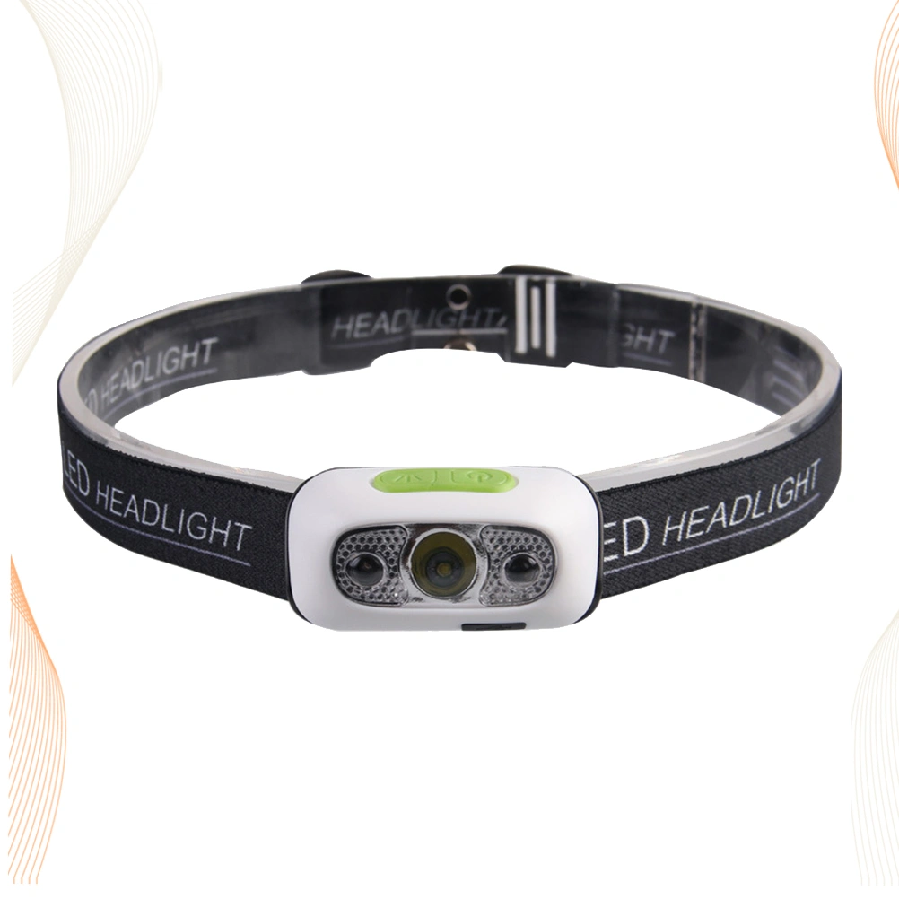 Mini USB Rechargeable LED Headlamp Body Motion Sensor Headlight Camping Flashlight Head Light Torch Lamp with Battery (White)