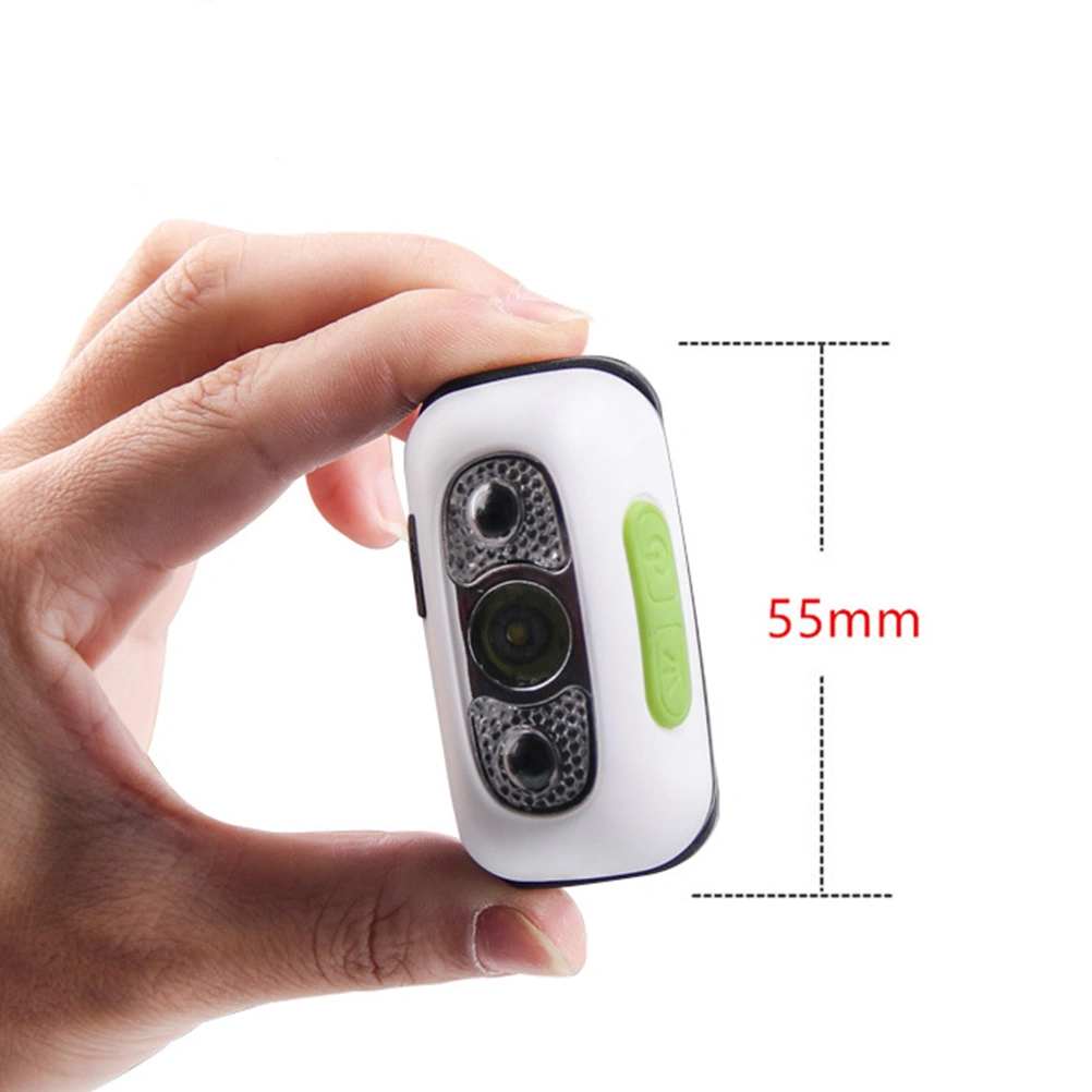Mini USB Rechargeable LED Headlamp Body Motion Sensor Headlight Camping Flashlight Head Light Torch Lamp with Battery (White)