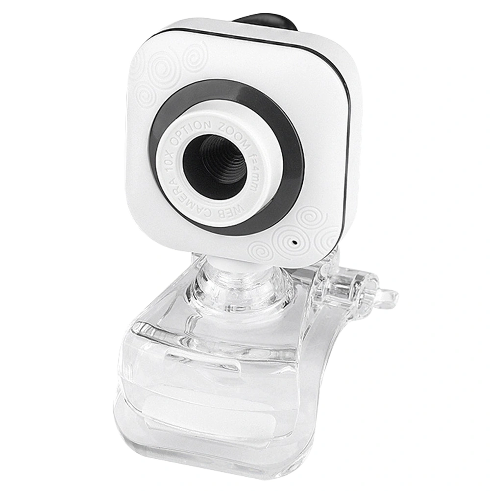 USB Computer Camera Desktop Computer Notebook Home Microphone Live Broadcast Camera (White)