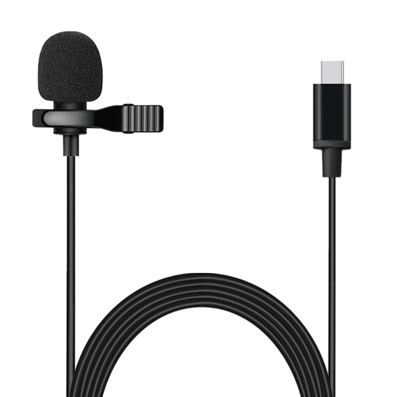 Lavalier Microphone Clip On Condenser Microphone Usb Type-c Phone Microphone