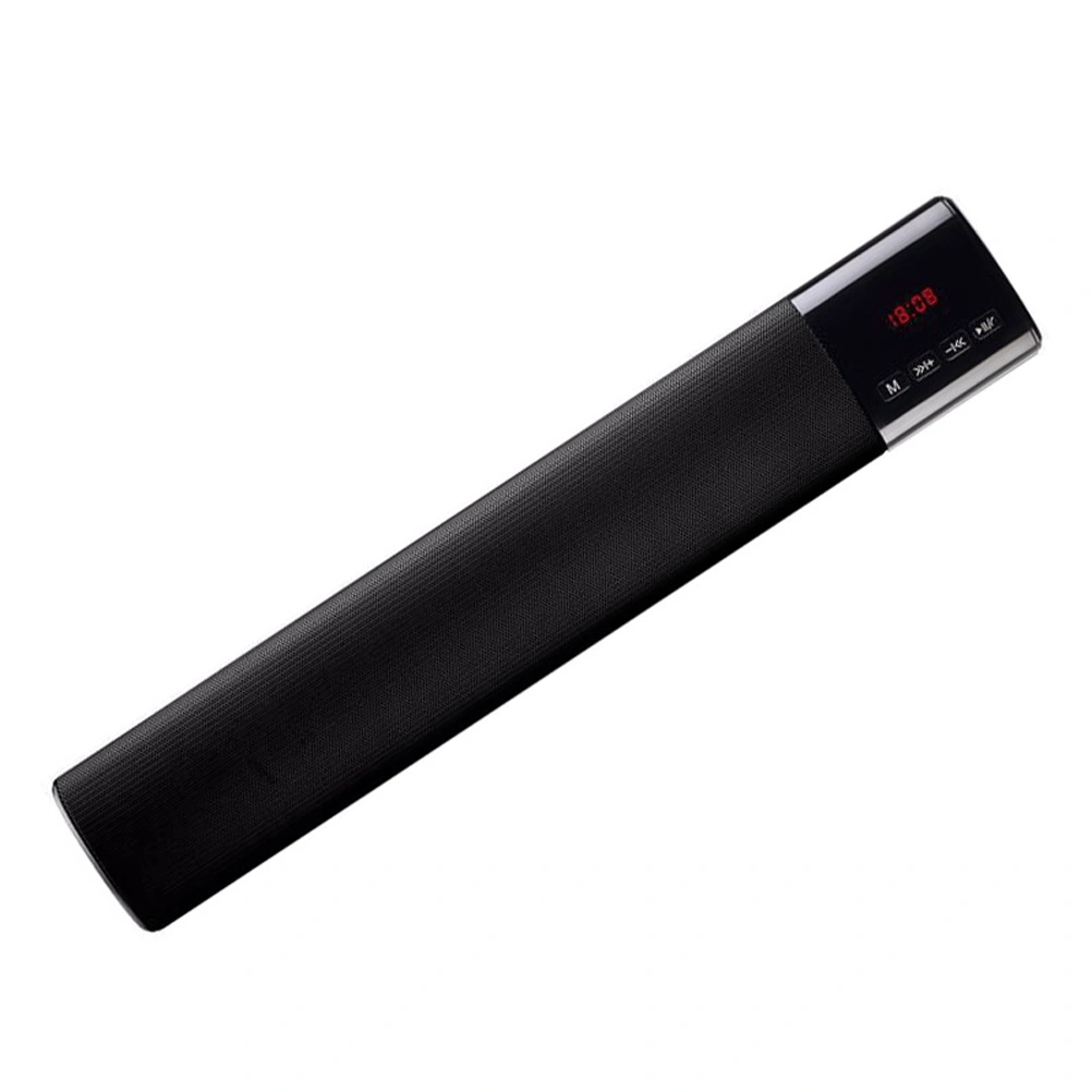 Wireless Dual Bass Sound BarSpeaker Subwoofer Sound Box Boom Box HIFI 3D Surround Music Player FM TF AUX Loudspeaker for PC TV Phone (Black)