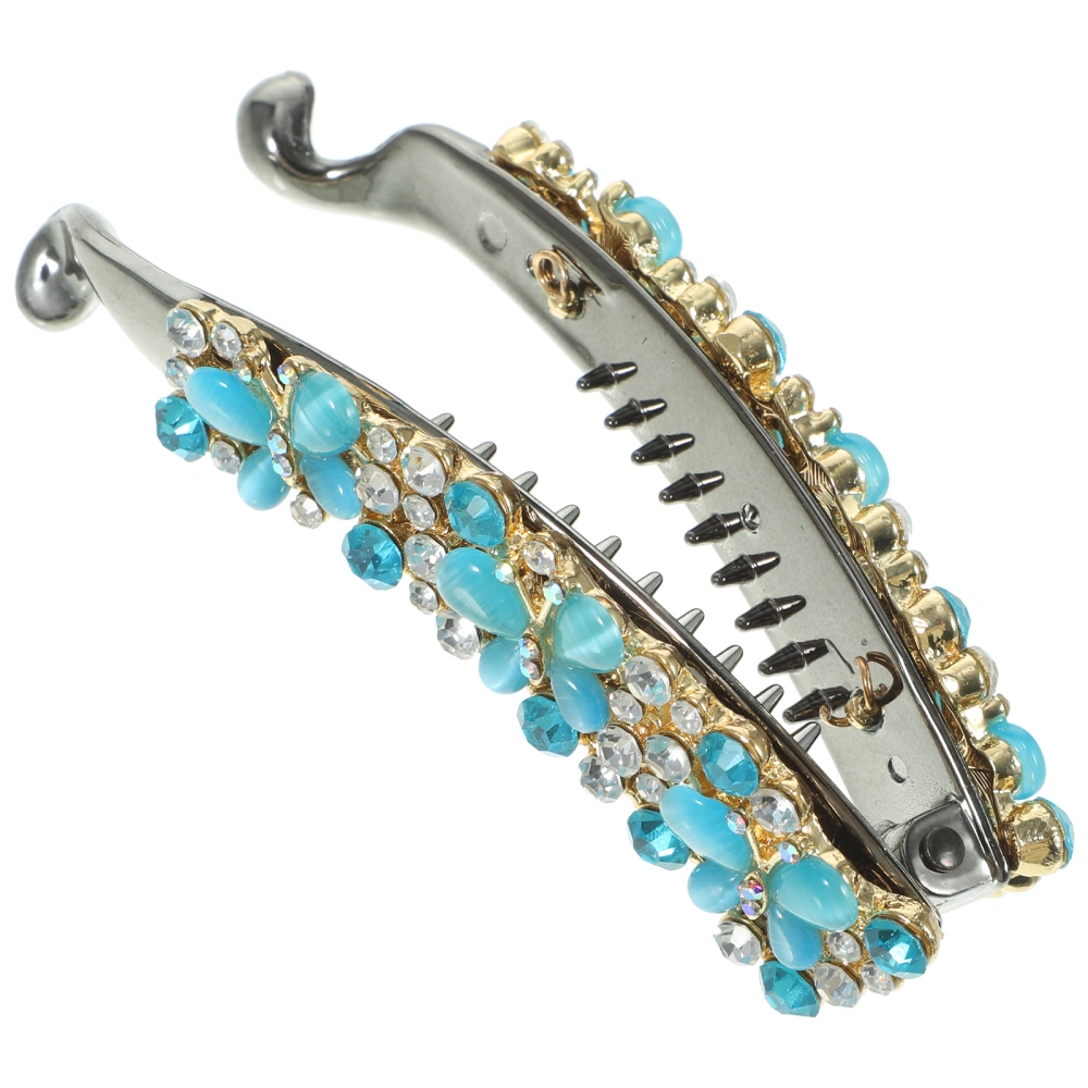 Women Sparkly Hair Clip Rhinestone Banana Hair Clip Fashionable Hair Catch Clip