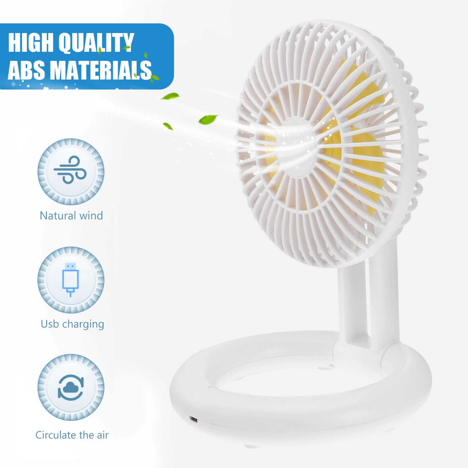 1 Set Student Cooling Fan Rechargeable Summer Fan Mini USB Charging Foldable Fan