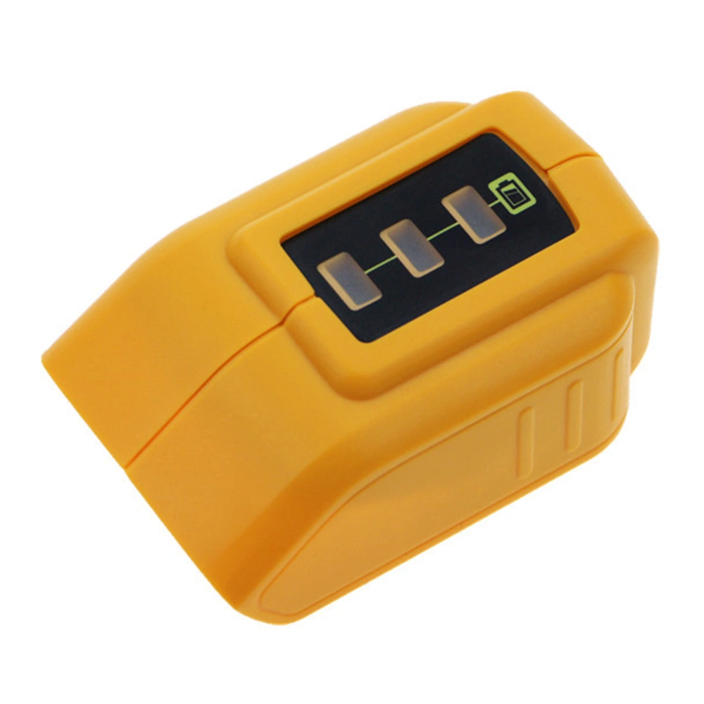 USB Converter Battery Converter USB Device Charging Adapter with 12V DC Output Compatible for 14.4V 18V 20V Li-ion Battery (Yellow)