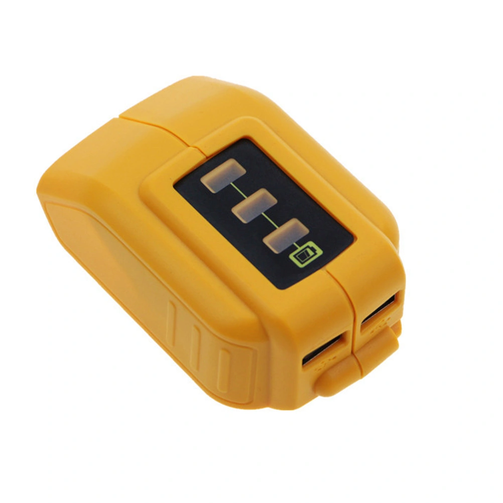 USB Converter Battery Converter USB Device Charging Adapter with 12V DC Output Compatible for 14.4V 18V 20V Li-ion Battery (Yellow)