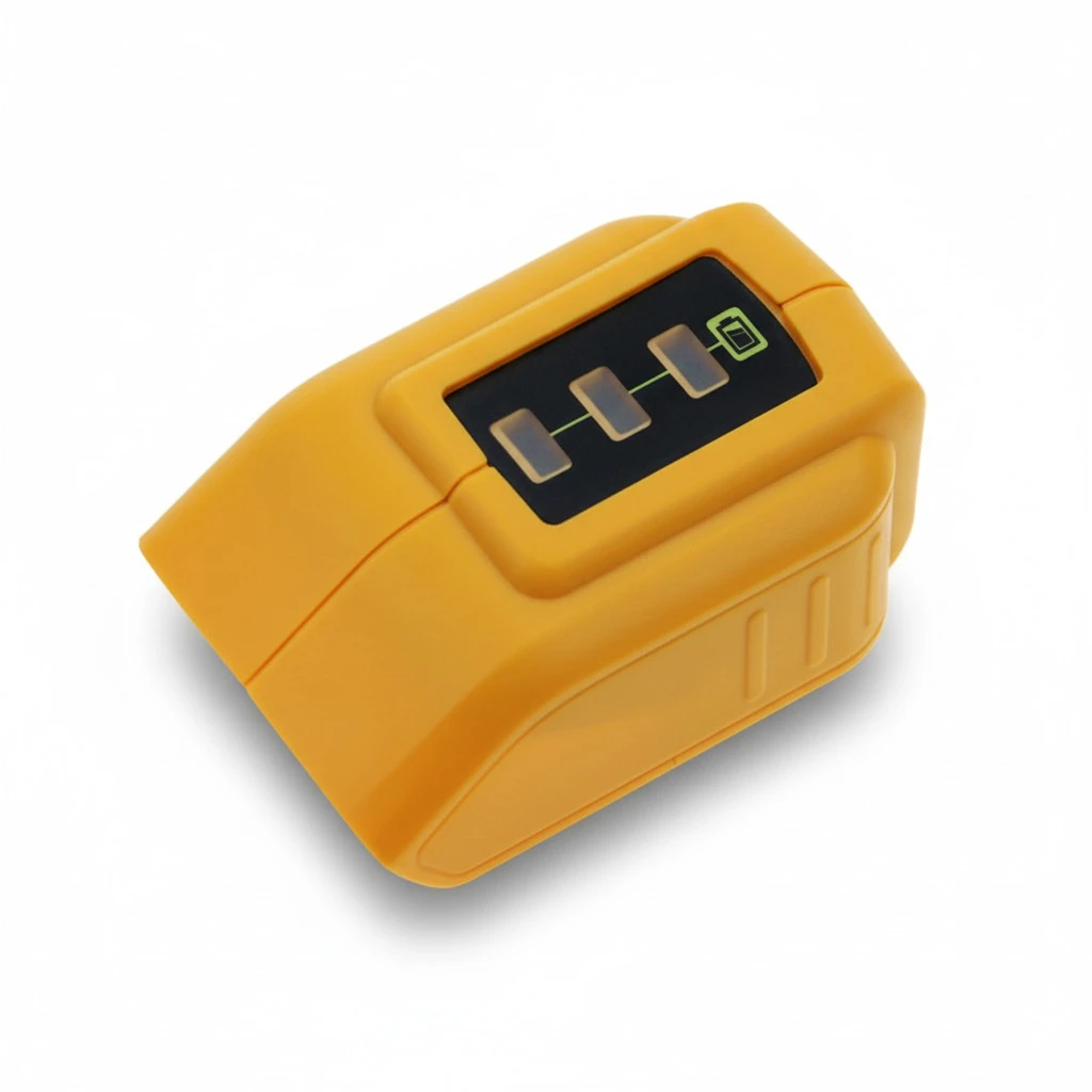 USB Converter Battery Converter USB Device Charging Adapter with 12V DC Output Compatible for 14.4V 18V 20V Li-ion Battery (Yellow)