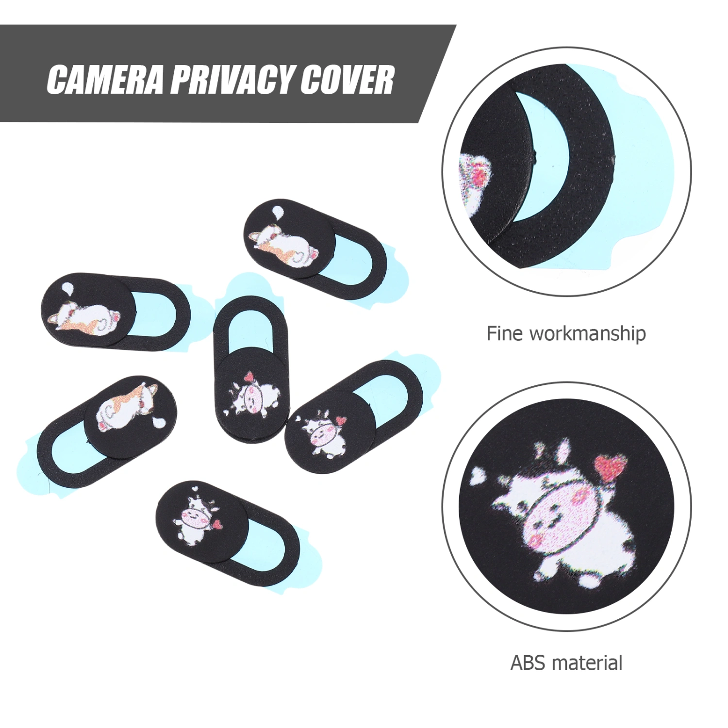 6pcs Cartoon Privacy Protectors Webcam Covers Practical Camera Phone Covers