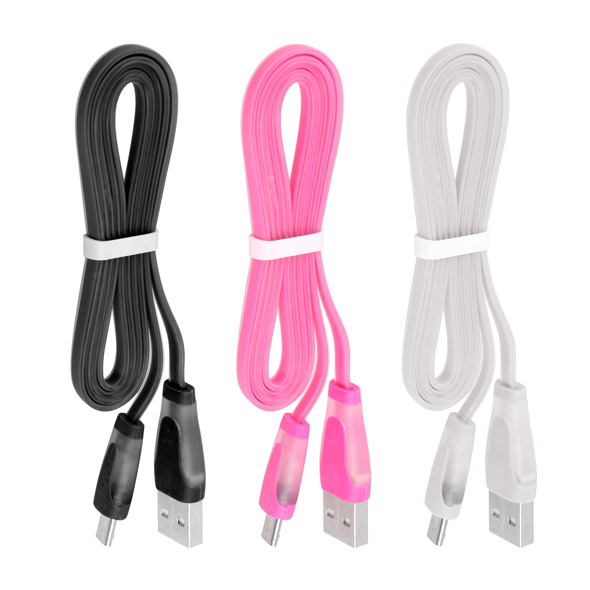 3pcs Mobile Phone Charging Color Glow USB Data Cable Compatible for Android Mobile Phone (Random Color)