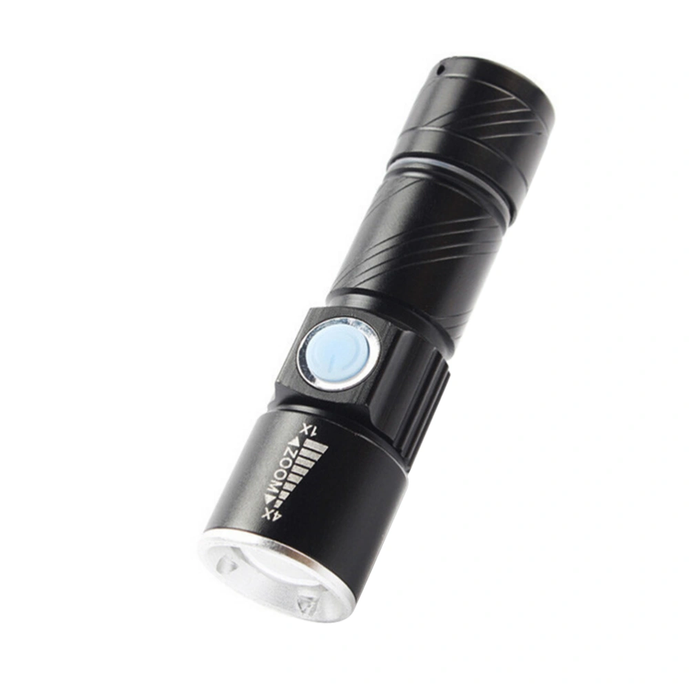 USB LED Flashlight Mini Torch Flash Light Pocket LED Lamp Zoomable Lamp for Riding Outdoor Portable Strong Light