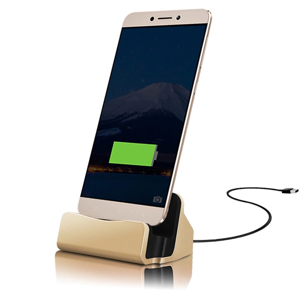 USB Type-C Desktop Charger Fast Charge and Sync Charging Cradle Docking Station Stand for OnePlus 5/ Microsoft Lumia 950 XL/ Galaxy S8/ LG G5/ HTC 10/ Pixel XL and Other Type-C Devices (Golden)