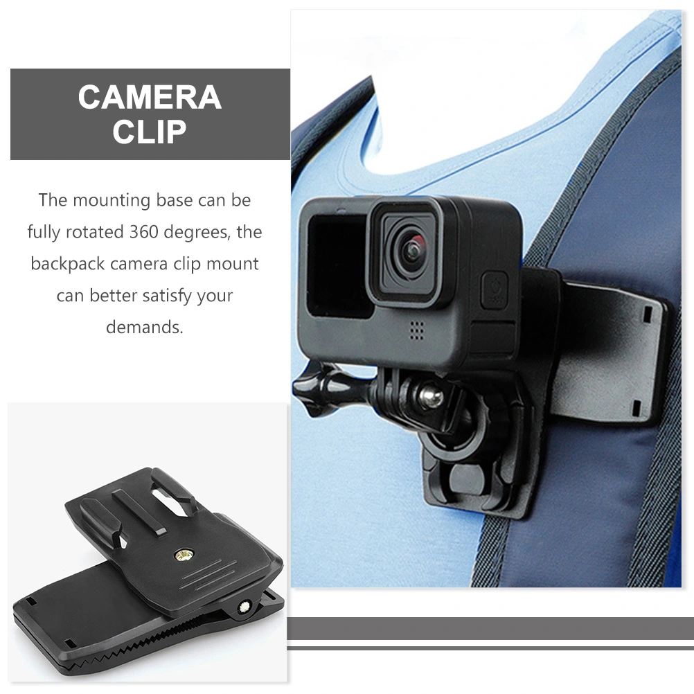 Backpack Camera Clip 360° Rotation Bag Shoulder Strap Camera Holder Travel Hiking Accessory