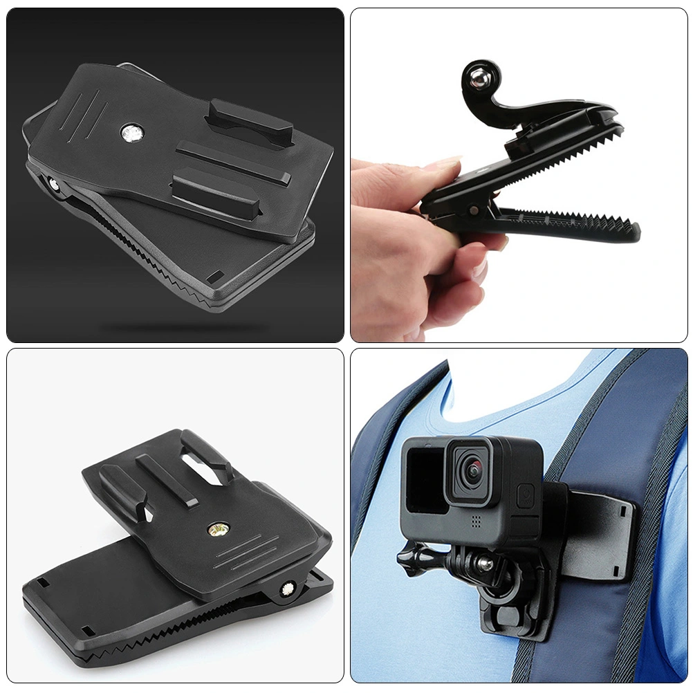 Backpack Camera Clip 360° Rotation Bag Shoulder Strap Camera Holder Travel Hiking Accessory