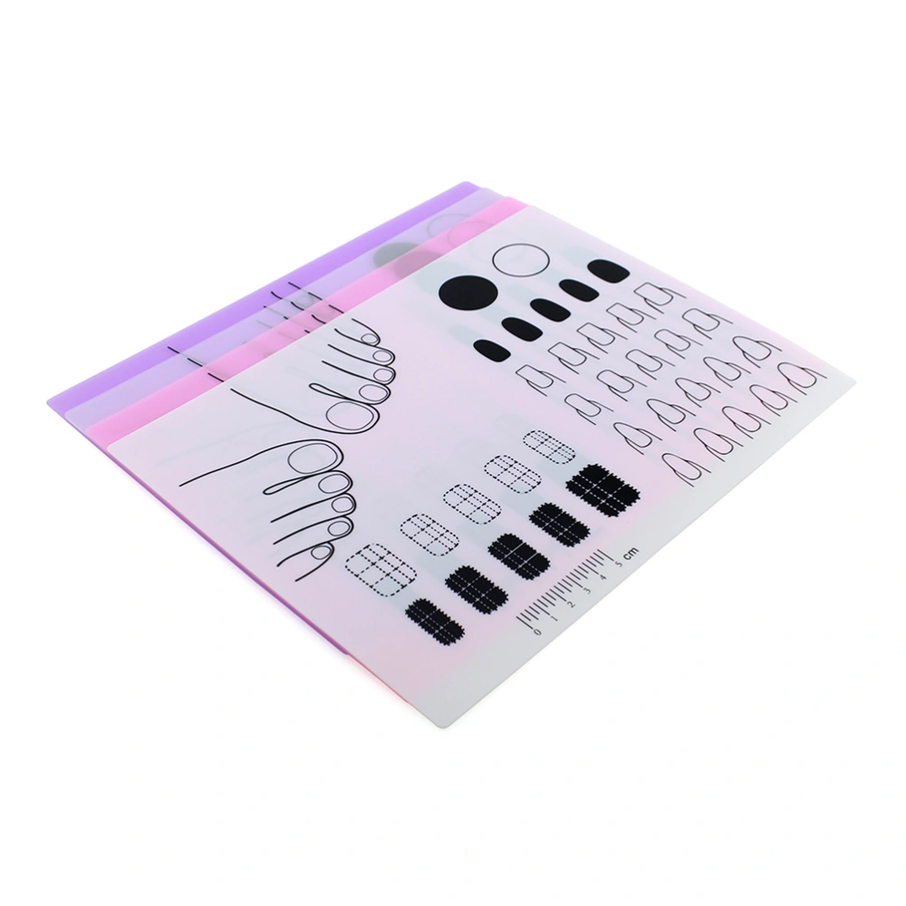 Nail Art Stamping Mat Silicone Workspace Stamping Plate Nail Polish Coloring Practice Pad Nail Sticker Guide Printing Transfer Table Cover Tools Manicure Mat (B Type) (Purple)