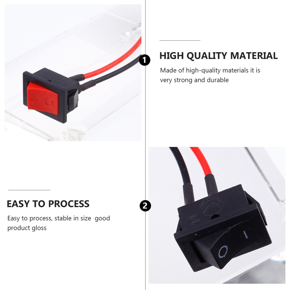 10Pcs Motorbike Refitting Horn Switch Electric Vehicle Rocker Switch Sturdy Motorbike Button Horn Switch Double Flash Switch (5pcs Each for Red and Black)