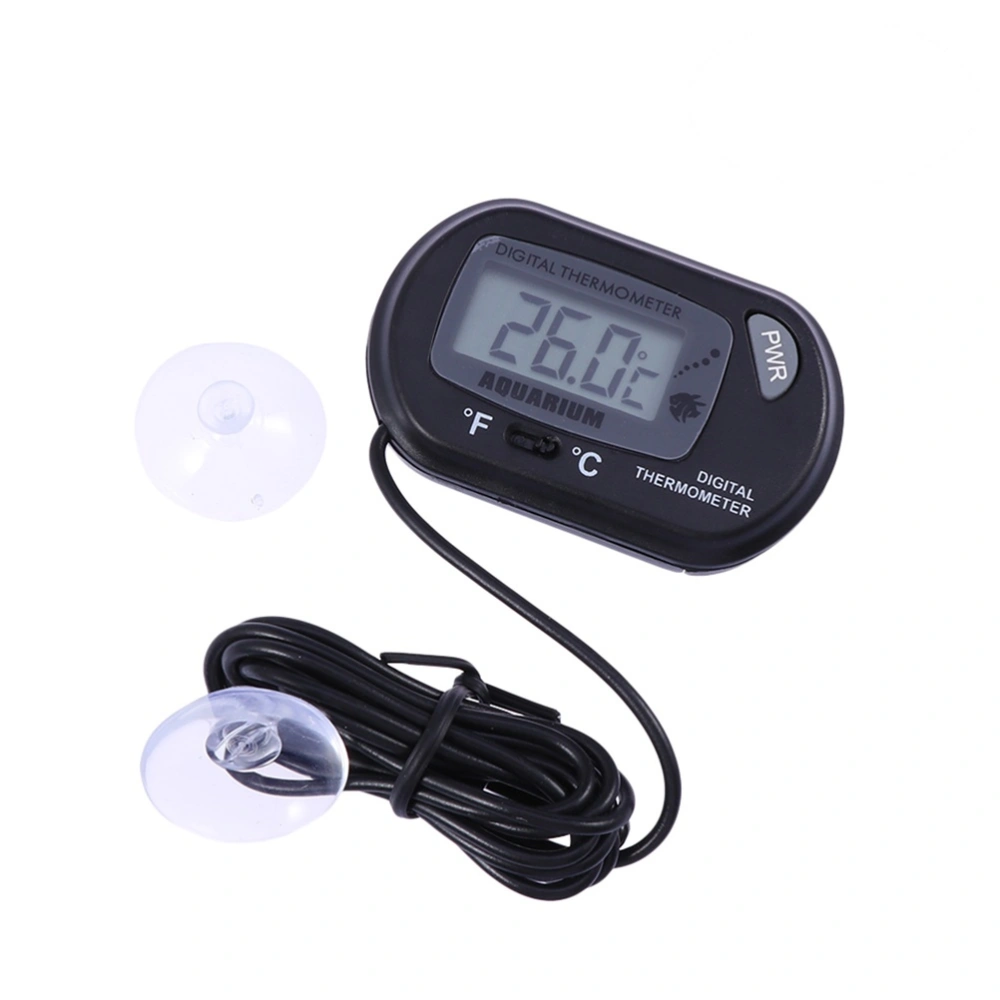 6 Pcs Digital LCD Thermometer for Aquarium Fish Tank Vivarium Reptile Terrarium (Black)