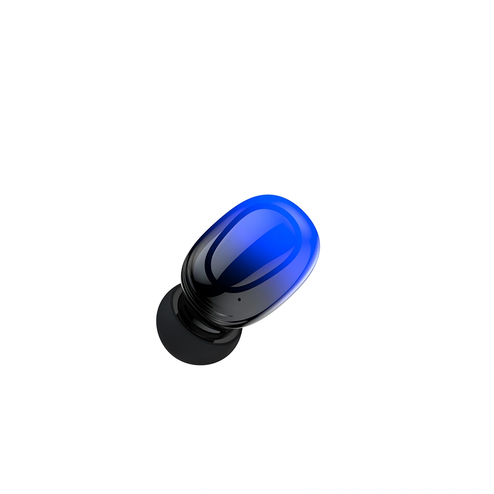 Gradient Color Wireless In-Ear Earphones Battery Status Display 5.0 Ear Buds Handsfree Headsets with Charging Dock (Blue)