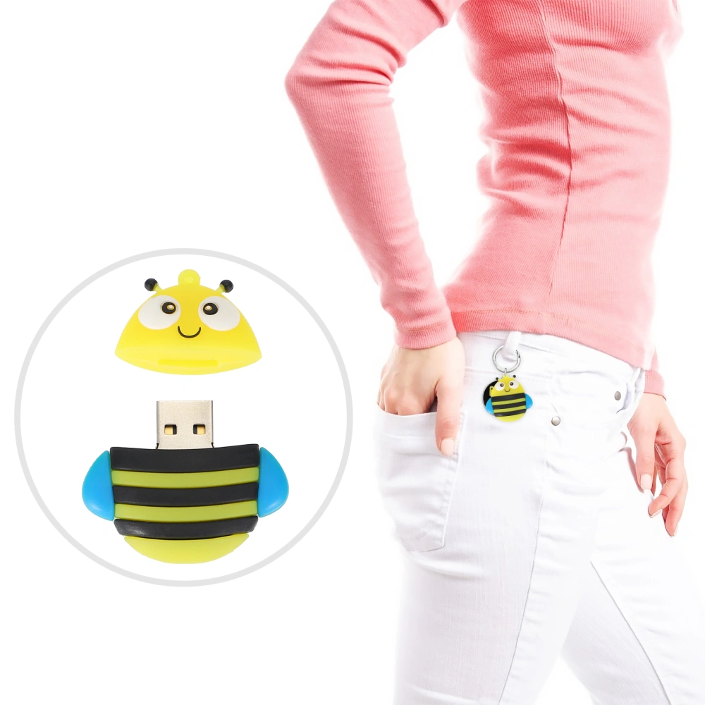 Cartoon Silicone 16G USB Flash Drive Lovely Bee Shape USB Thumb Drive Gift