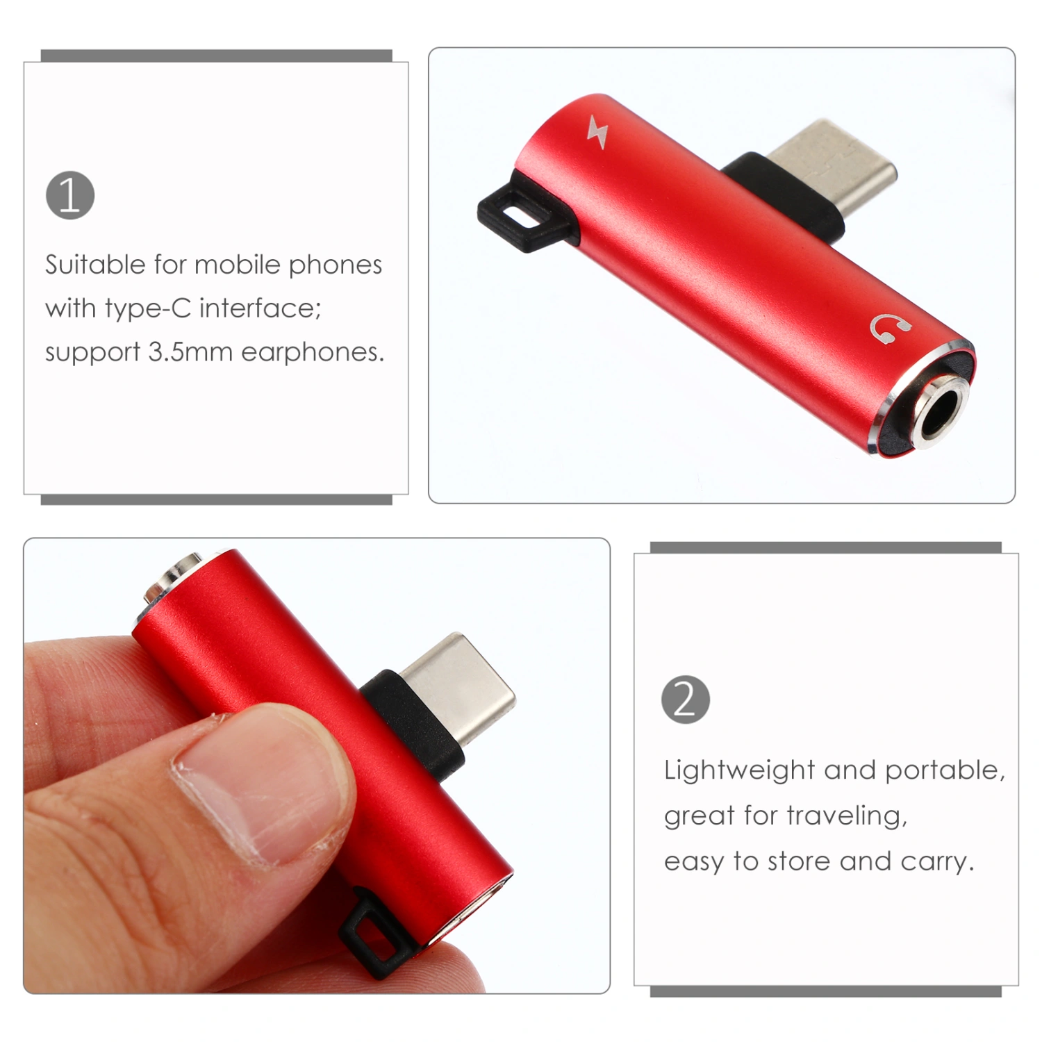 1Pc Type-C to 3.5mm Earphone Adapter Type-C Earphone Converter Charging Adapter