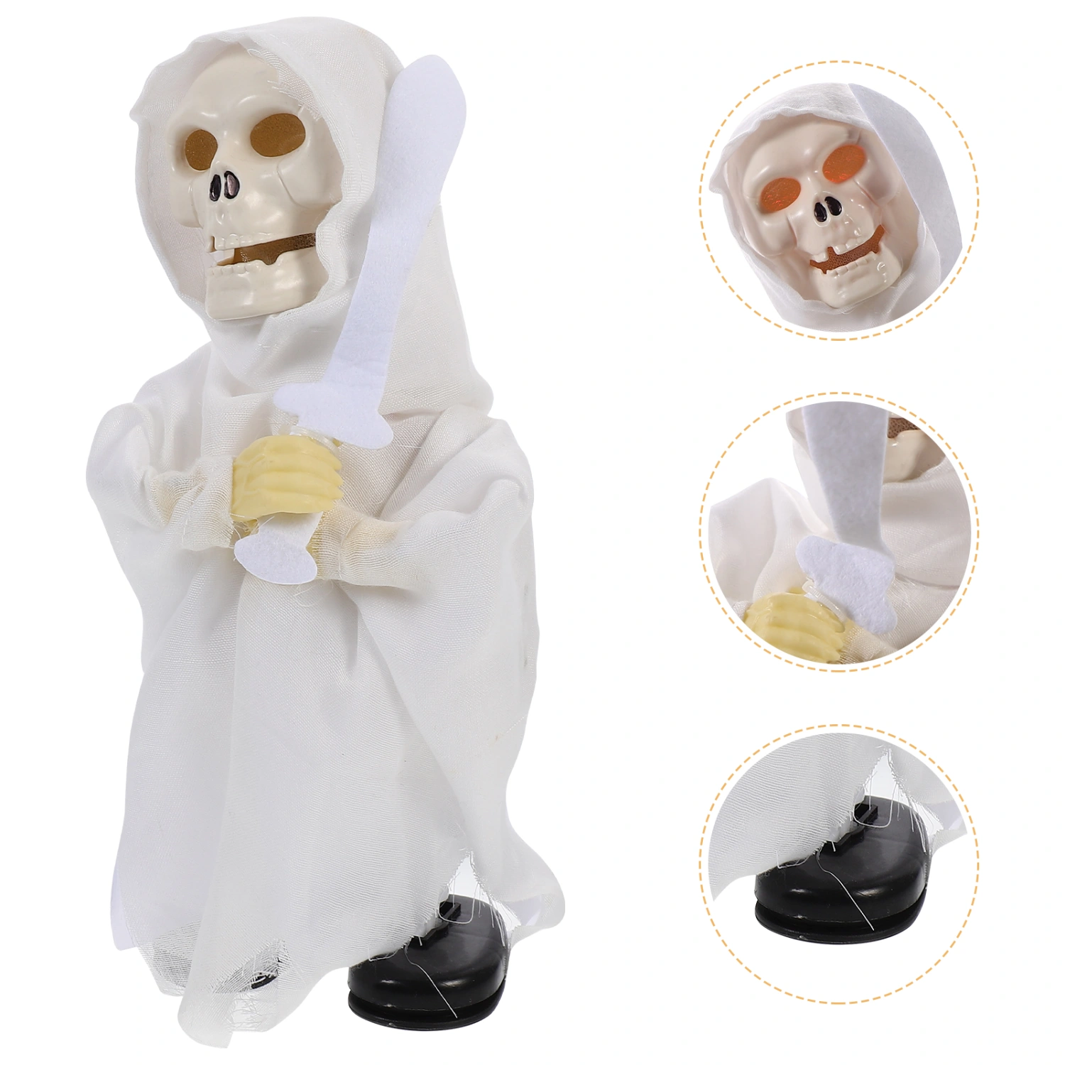 1Pc Halloween Skull Decor Skull Adornment Spoof Prop Scene Ornament with Light