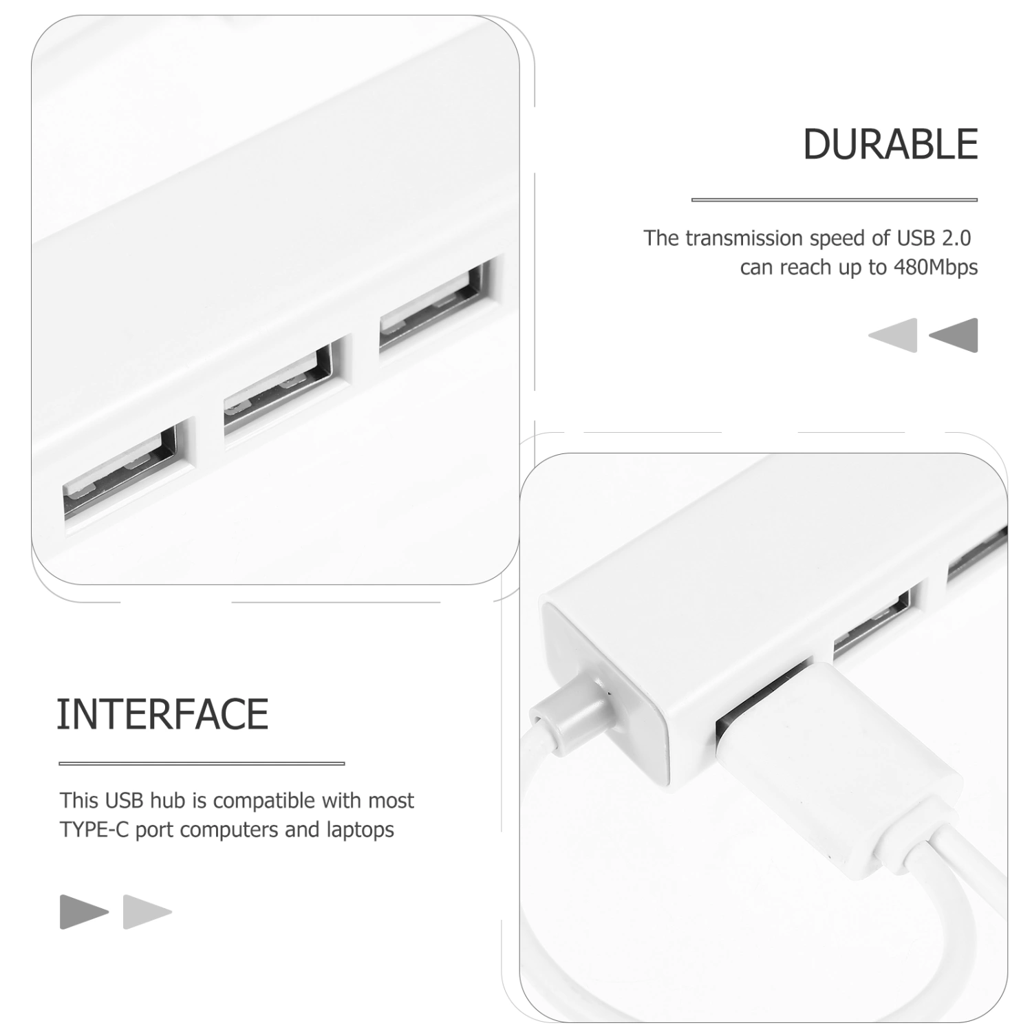 4 Ports USB Hub Multi-Port USB Hub Computer Laptop Dock Hub Network