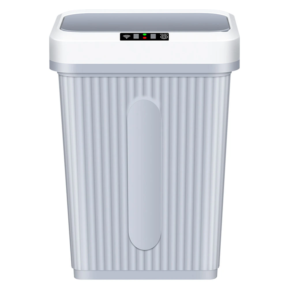 1pc Charging Smart Trash Can Automatic Induction Dustbin with Lid Mute Waste Bin with Build-in Battery for Home Living Room Kitchen (Grey)