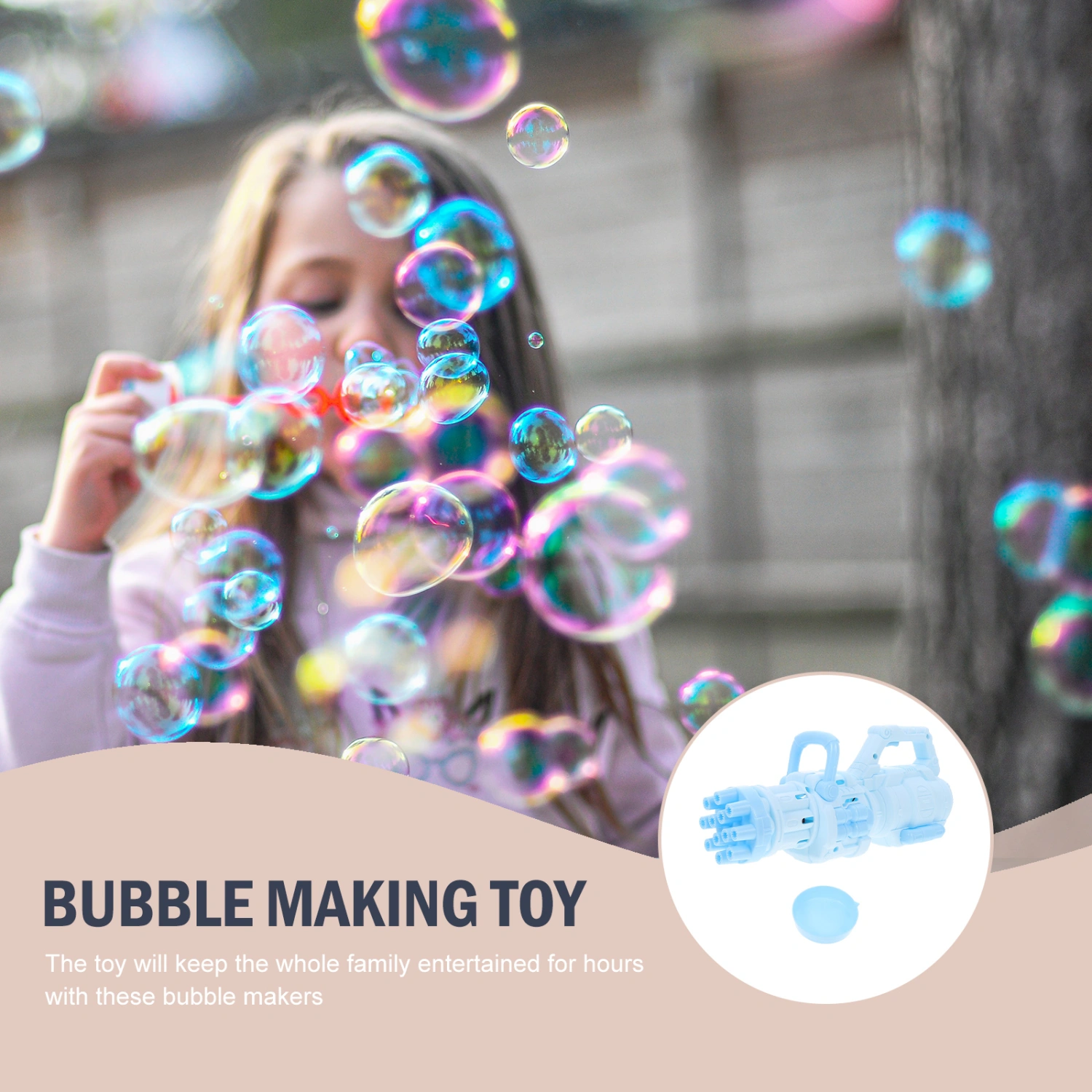 Children Bubble Shooter Outdoor Bubble Making Toy Multi-hole Bubble Machine