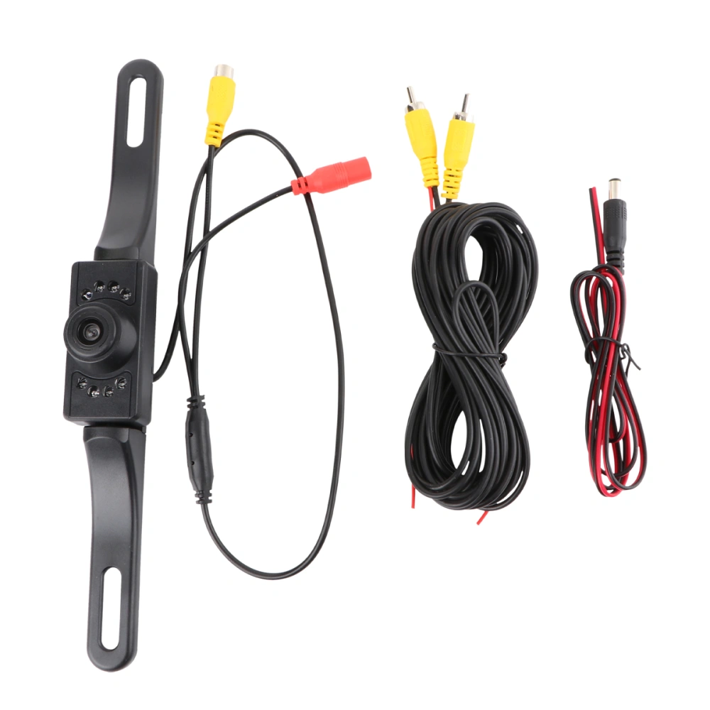 Waterproof High Definition Color Wide Viewing Angle License Plate Car Rear View Camera with 7 Infrared Night Vision LED