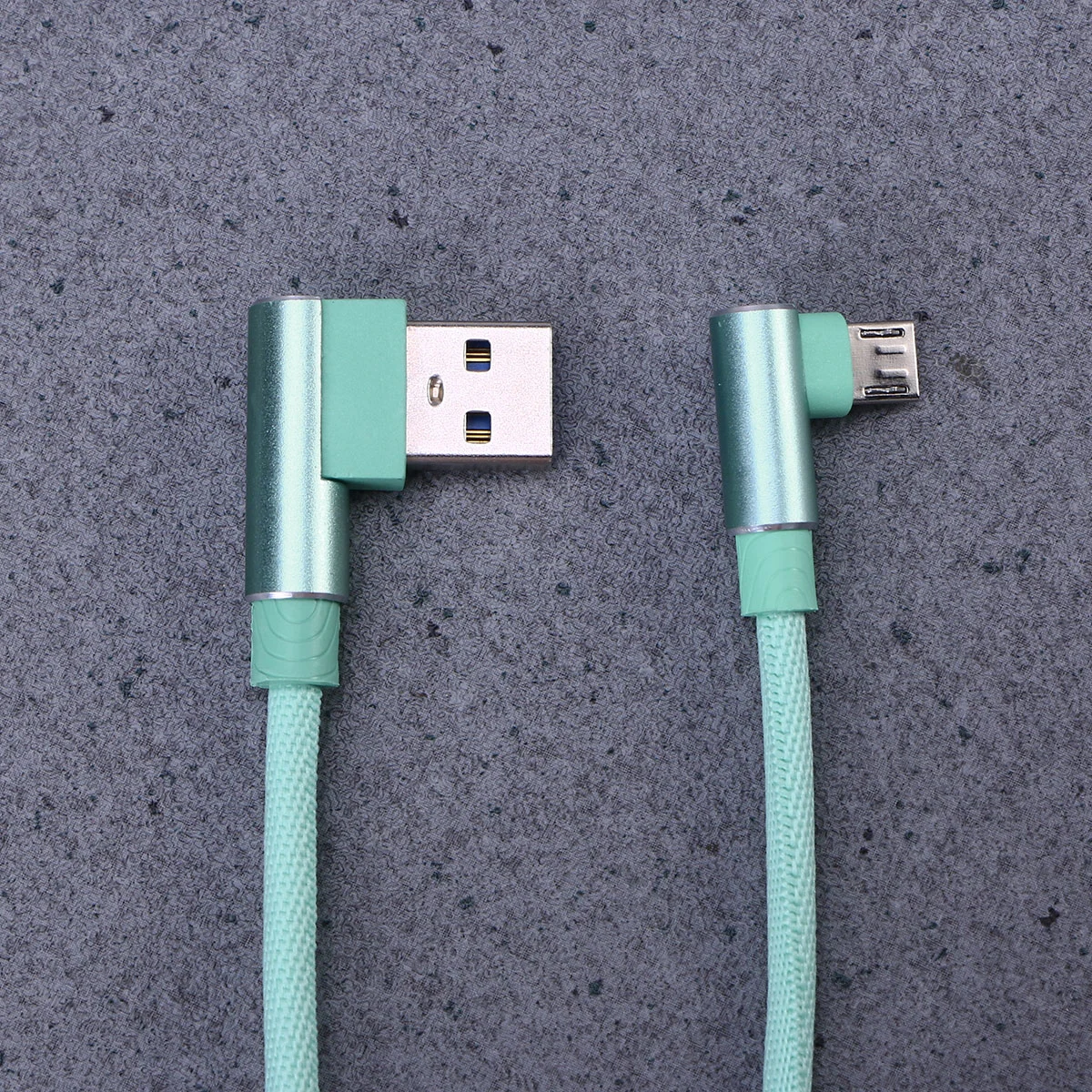 1M Right Angle USB Micro Cable Braided USB 2.4 A to 90 Degree Data Cable Charger Cord for Universal Android Phone (Green)