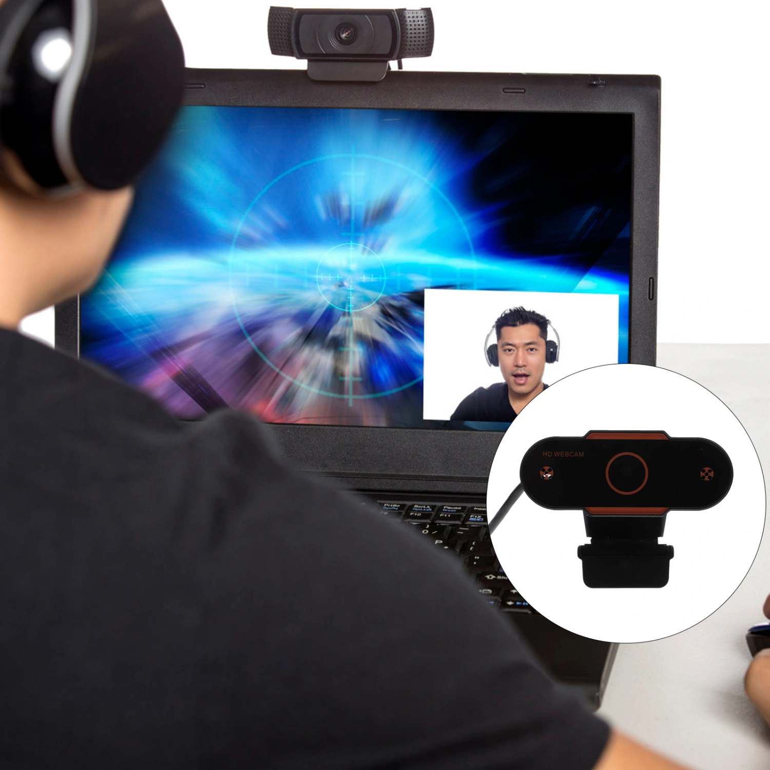 Automatic Focusing Web Camera USB Live Broadcast Webcam Computer Camera(480P)