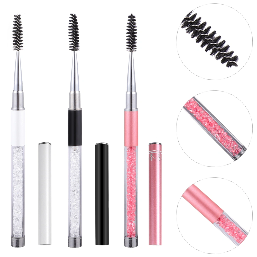 3pcs Eyelash Brushes Eyebrow Brush Eyelash Mascara Brushes Wands with