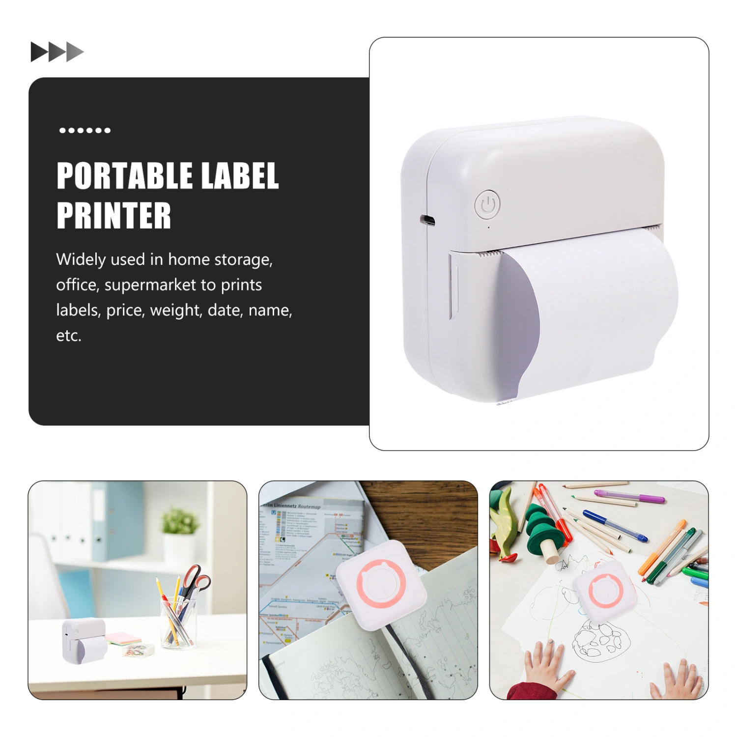 1 Set of Label Maker Portable Label Printer USB Label Printer Student Pocket Label Printer