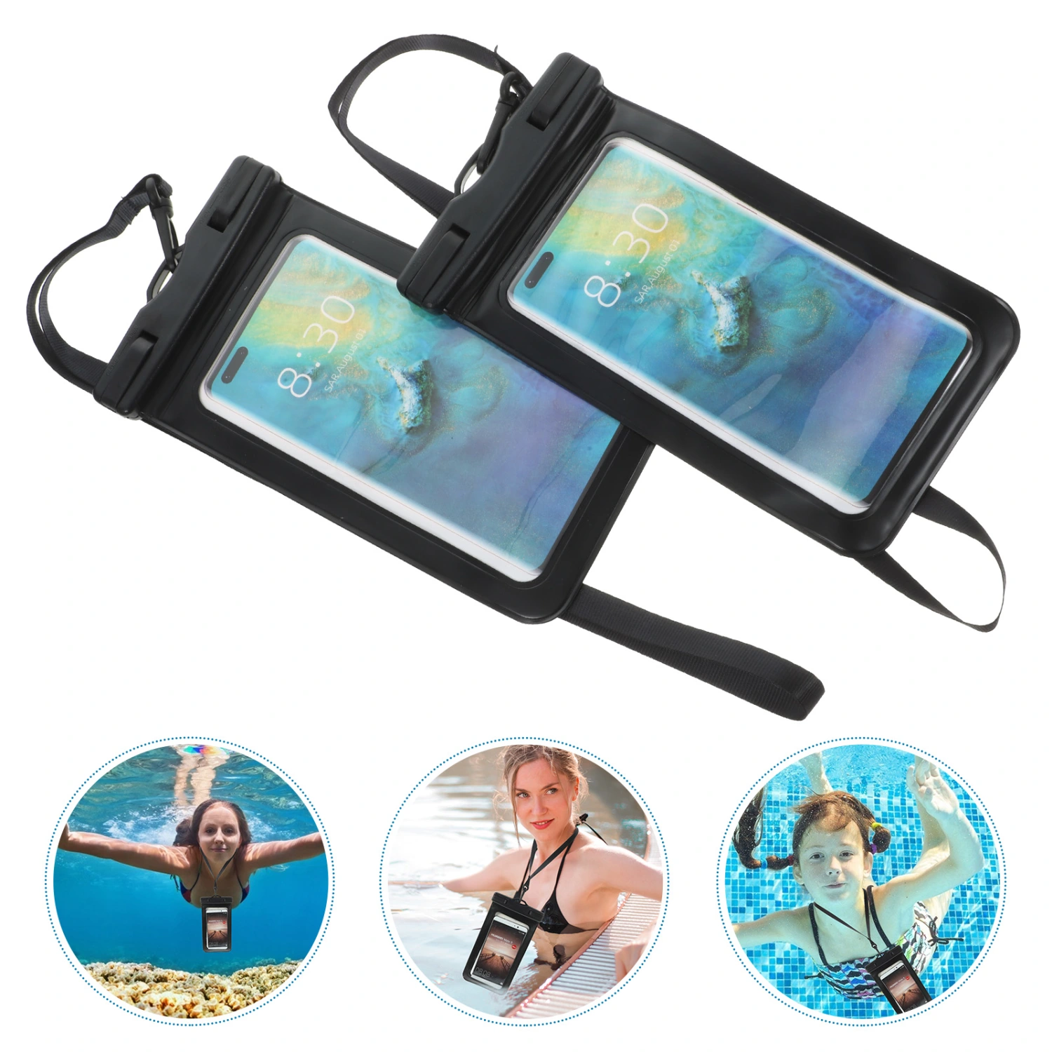 2pcs Cell Phones Bags Water Phone Case Beach Essentials for Swimming Rafting
