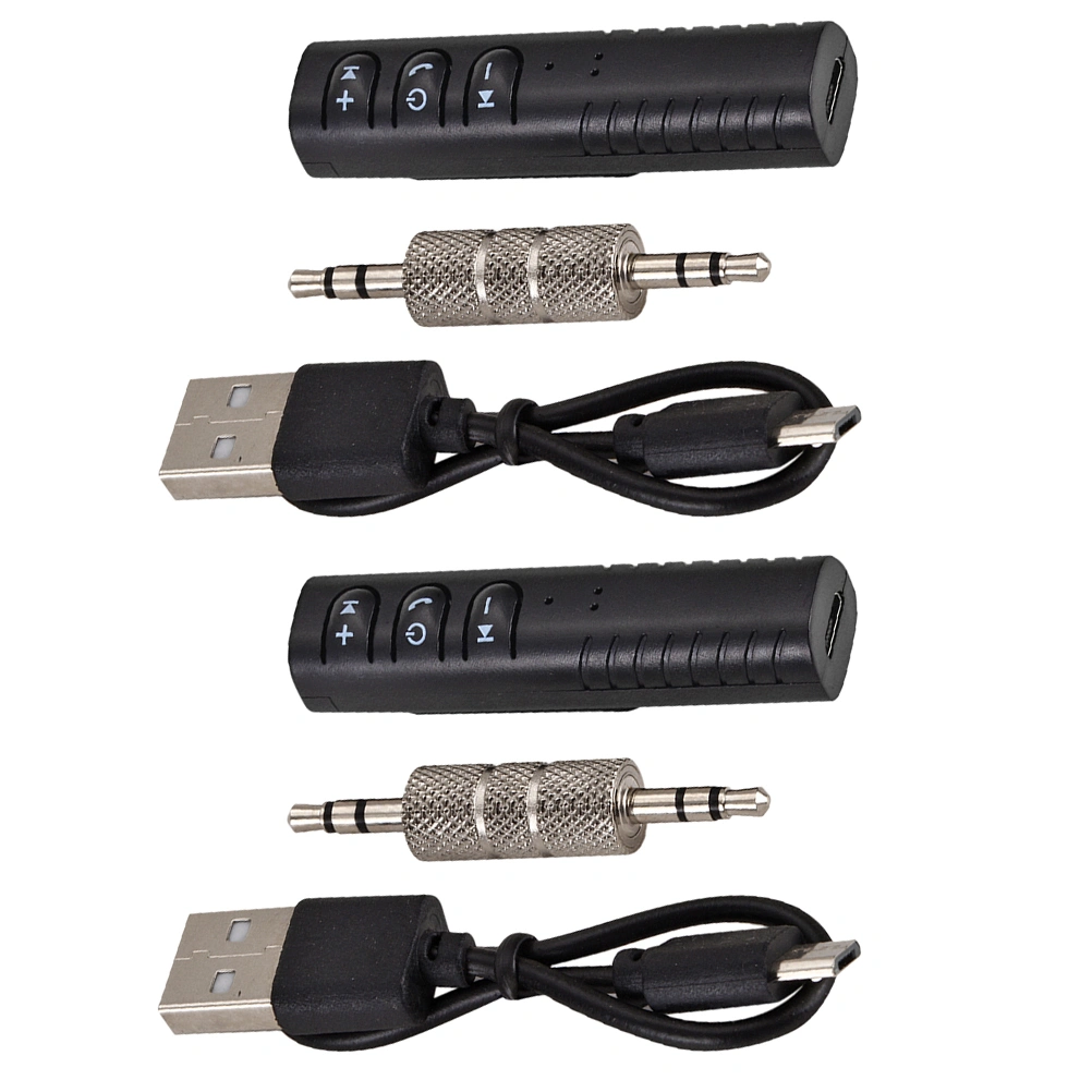 2 Sets Professional Wireless Receptor Car Mounted Audio Adapter for Computer